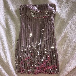 Jeweled strapless Pink Rose dress